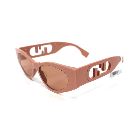 Fendi O'Lock Cat Eye Sunglasses NEW Logo FF Cut Out Neutral Pink UV Protection - Picture 1 of 9
